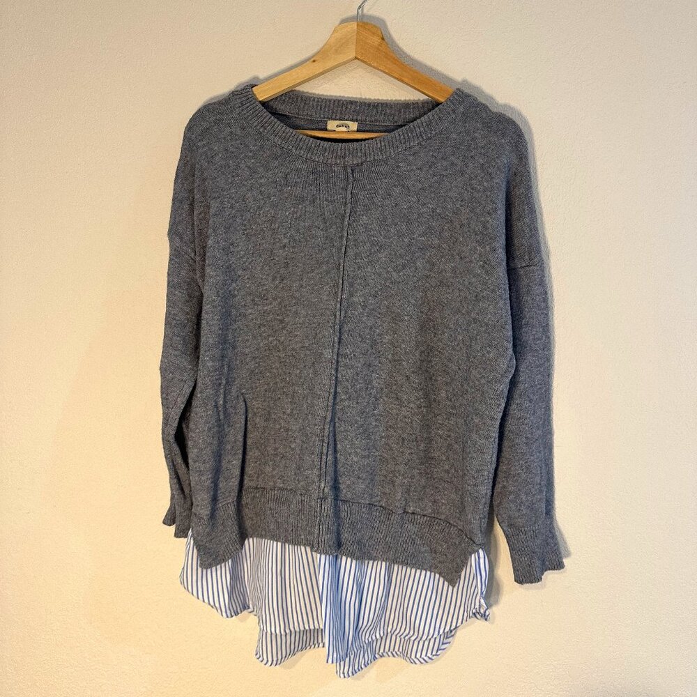 Debut Sweater with Seersucker Accent